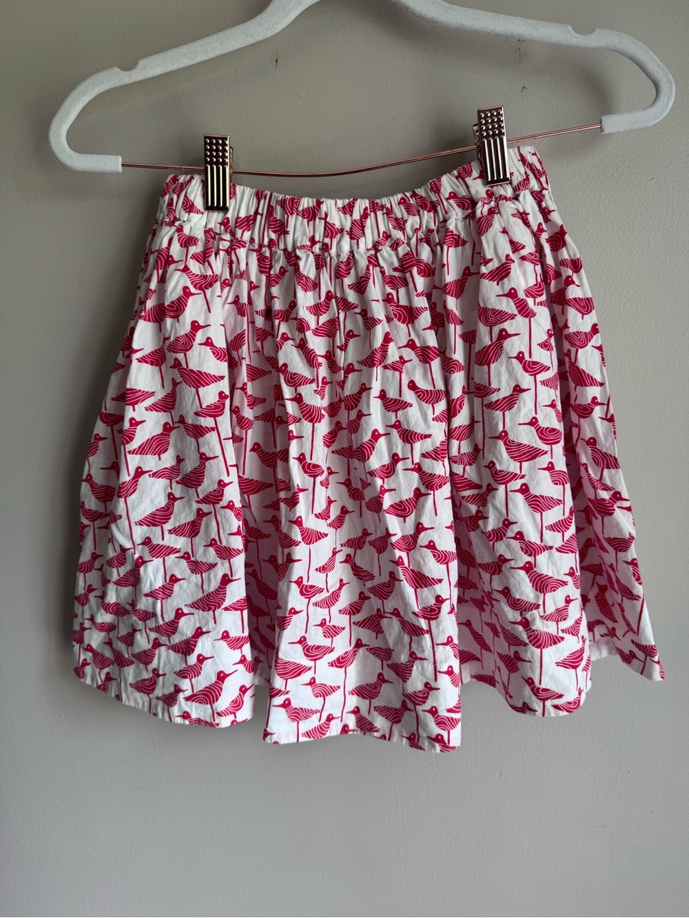 Kate Spade Girls Bird Skirt Fit Flare Skater White Red Size 8 - Picture 3 of 6